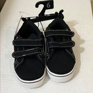 Wonder Nation Kids Black Sneakers with Velcro Straps